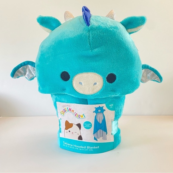 Tatiana Dragon Squishmallows Hooded Throw - Picture 1 of 10